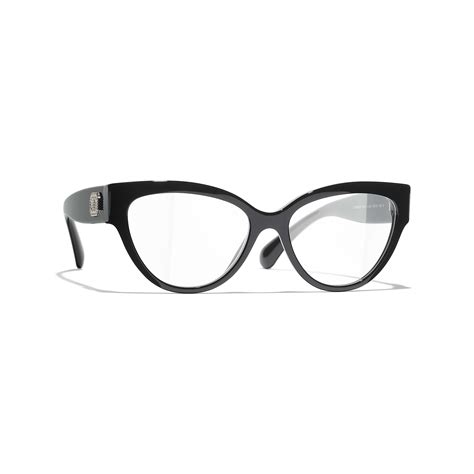 Cat Eye Eyeglasses Acetate Black 